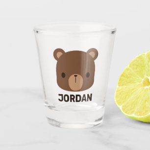 Vaso De Chupito Oso marrón lindo con nombre personalizado