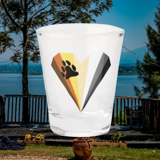Vaso de Chupito Oso Orgullo Corazón (Subido por el creador)