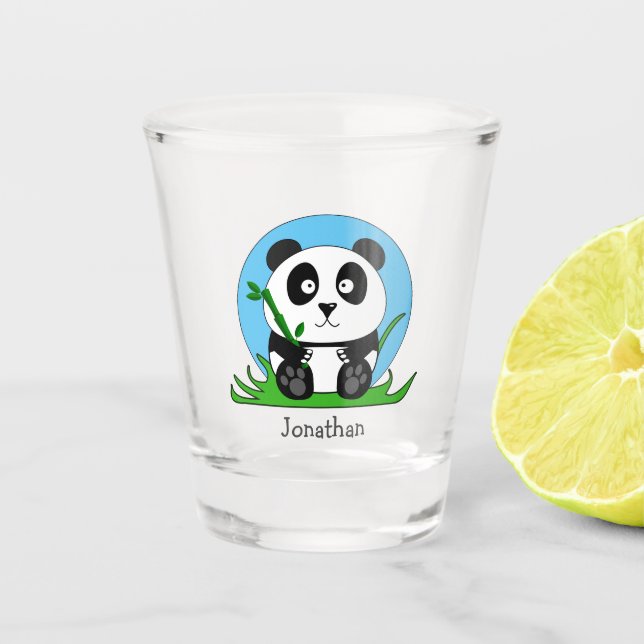 Vaso De Chupito Oso Panda Blanco Y Negro (Anverso)