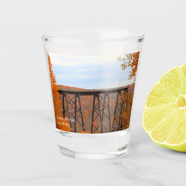 Vaso De Chupito Otoño En Kinzua Bridge Souvenir (Anverso)