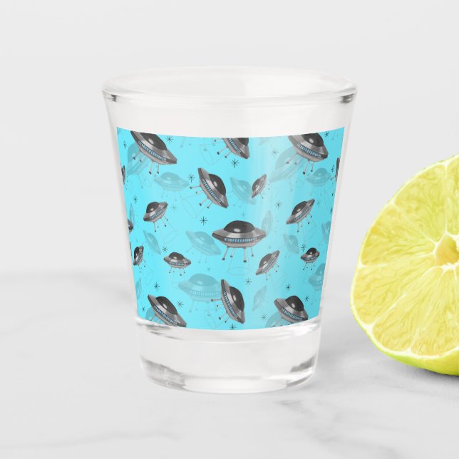 Vaso De Chupito OVNI azul (Anverso)