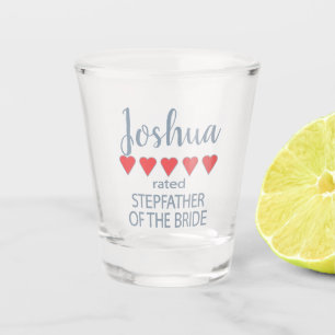 Vaso De Chupito Padrastro de la Novia 5 Corazones Partido de Boda
