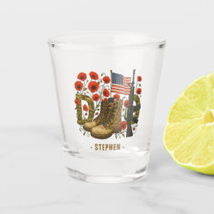 Vaso De Chupito Padre Patriótico - Bandera de Estados Unidos con b