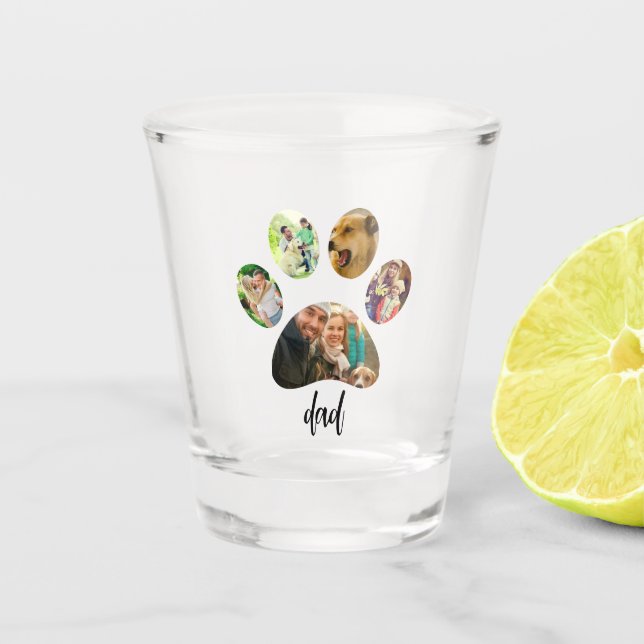 Vaso De Chupito Padre Perro del Día del Padre | collage de fotos d (Anverso)