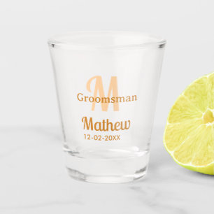 Vaso De Chupito padrino de naranja nombre letra fecha masculino pa