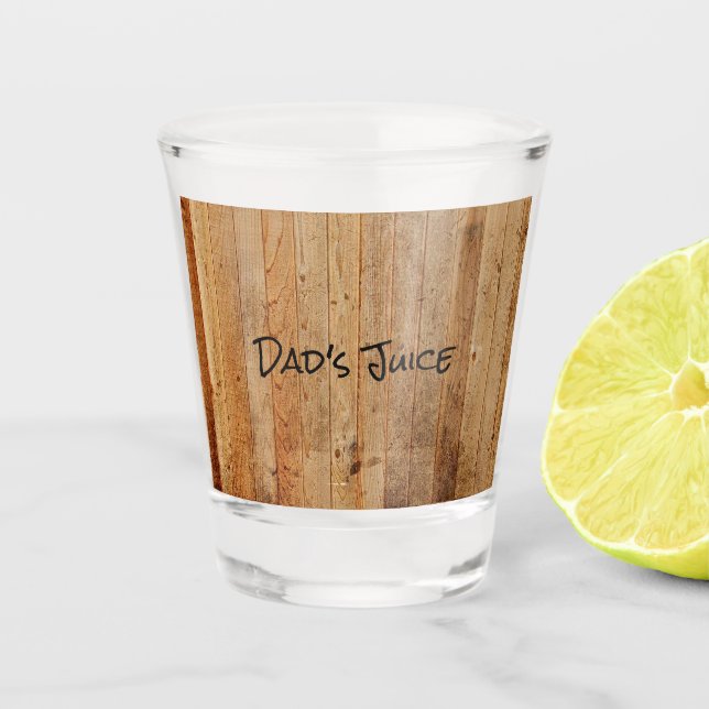 Vaso De Chupito País rústico maderero personalizado de papá negro  (Anverso)