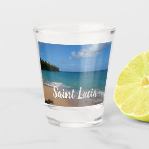 Vaso De Chupito Paisaje de vacaciones tropicales en la playa de Sa