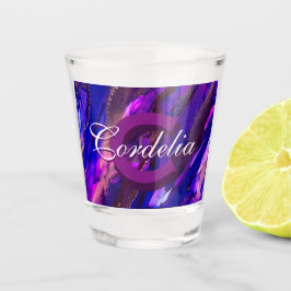 Vaso De Chupito Paisaje nublado púrpura con cobre