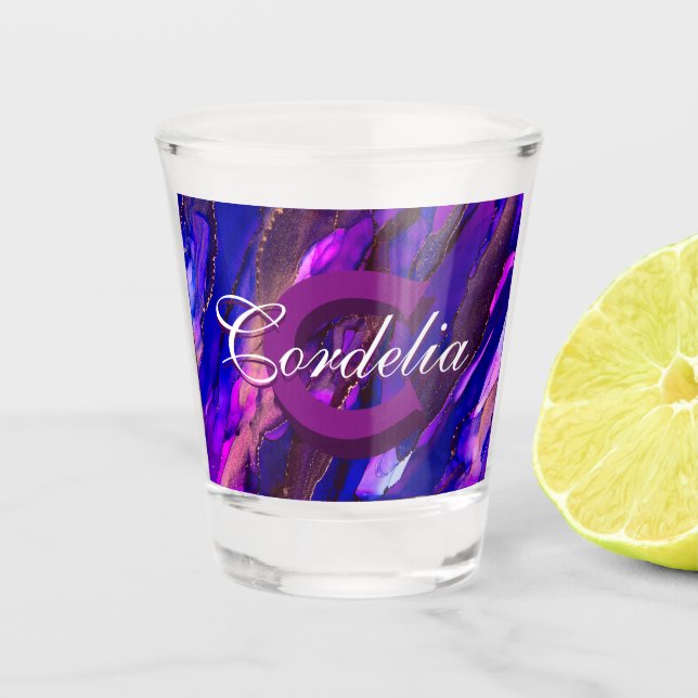 Vaso De Chupito Paisaje nublado púrpura con cobre (Anverso)