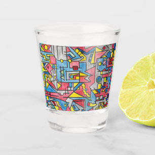Vaso De Chupito Paisaje urbano-Arte geométrico moderno Bauhaus