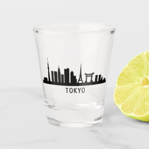 Vaso De Chupito Paisaje urbano de Japón Viaje Silueta del horizo