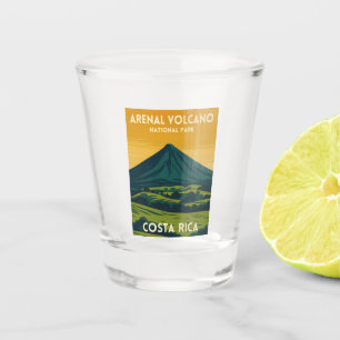 Vaso De Chupito Paisaje vintage de viaje Volcán Arenal Costa Rica