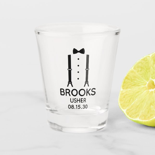 Vaso De Chupito Pajarita Negra de ujier (Anverso)