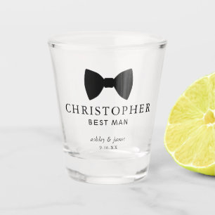 Vaso De Chupito Pajarita Negra Mejor Hombre Bodas Personalizadas