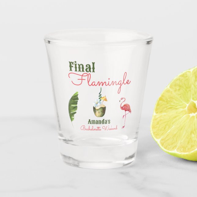 Vaso De Chupito Palm Springs Last Flamingle Bachelorette Party (Anverso)