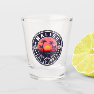 Vaso De Chupito Palm Trees Retro Sunset de Malibu California 60