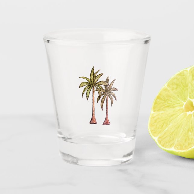 Vaso De Chupito Palm Treles Tropicales Verano sencillo (Anverso)