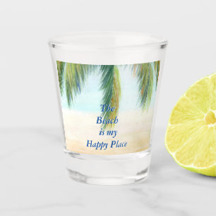 Vaso De Chupito Palmera en un día soleado en la playa