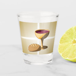 Vaso De Chupito Pan y vino La última comunión de Pascua de la cena