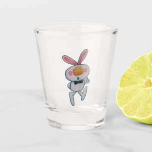 Vaso De Chupito Pañuelos de conejo blanco hacia arriba Rótulo de a