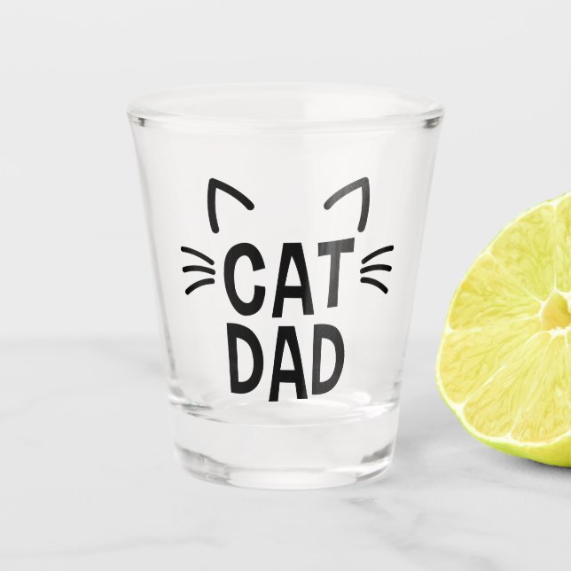 Vaso De Chupito Papá Gato Con Orejas Y Whiskers (Anverso)