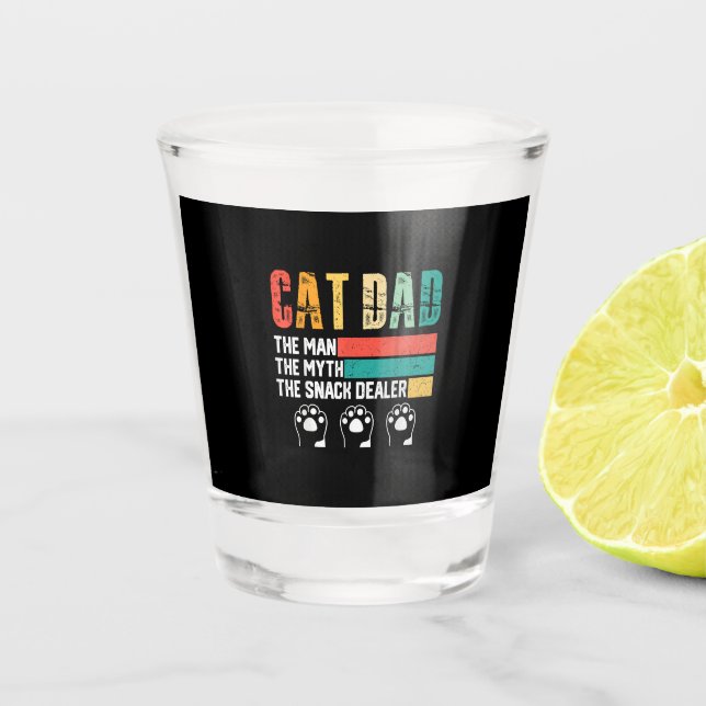 Vaso De Chupito Papá gato del Día del Padre (Anverso)
