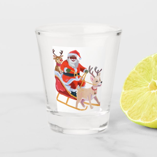 Vaso De Chupito Papá Noel afro y amigos (Anverso)