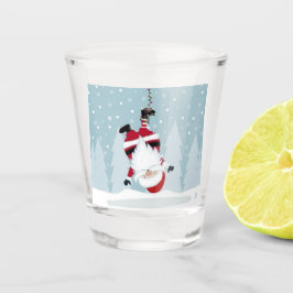 Vaso De Chupito Papá Noel divertido colgado boca abajo