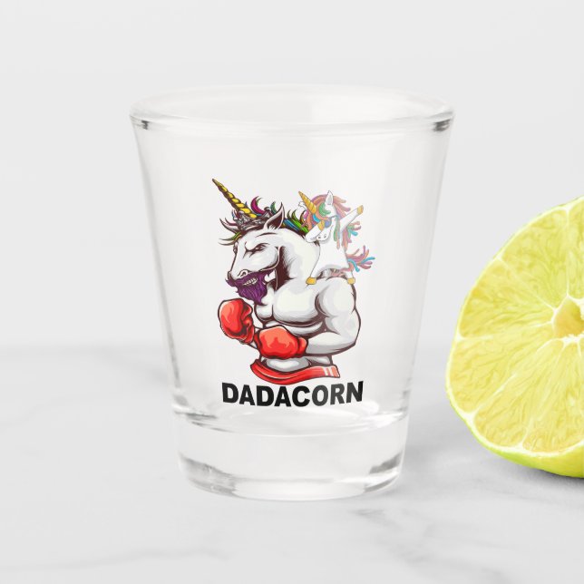 Vaso De Chupito Papá Padre Dadacorn Unicorn Cumpleaños (Anverso)