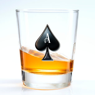 Vaso De Chupito Papel de las tarjetas de juego en el Casino Ace of