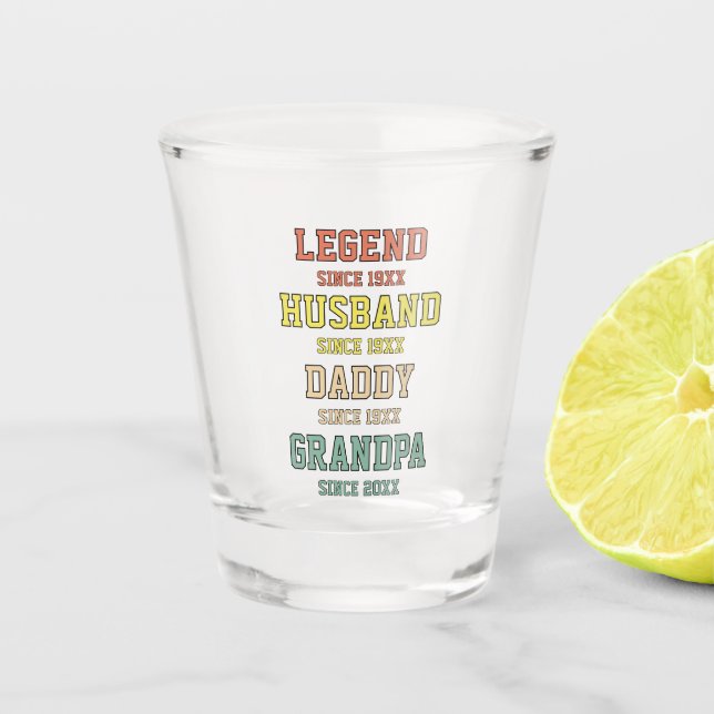 Vaso De Chupito Papi abuelo de la leyenda retro personalizada (Anverso)