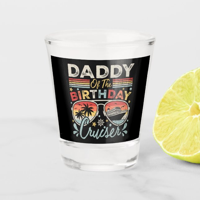 Vaso De Chupito Papi de vacaciones de crucero de cumpleaños (Anverso)