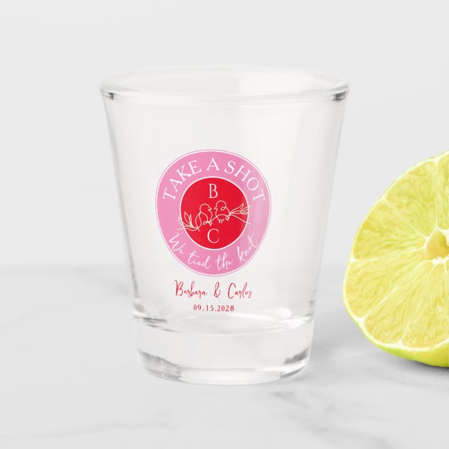 Vaso de chupito para boda Anudaron El Nudo (Anverso)