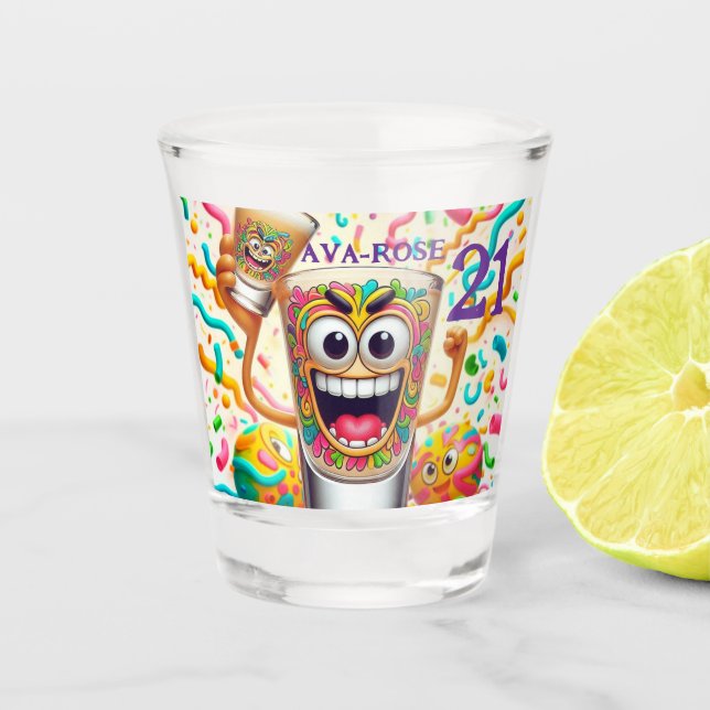 Vaso de chupito para Fiesta Rave – Diversión vibra (Anverso)