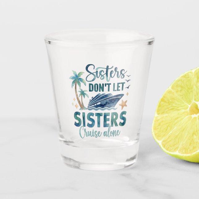 Vaso de chupito para hermanas cruceras, regalo par (Anverso)