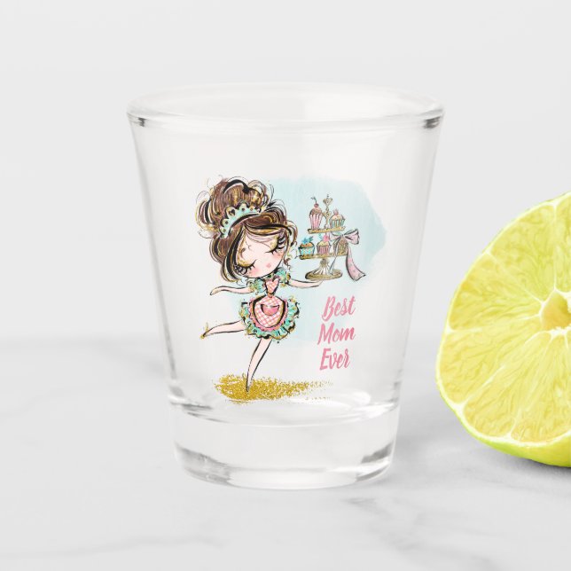 Vaso de chupito para la mejor mamá del mundo (Anverso)