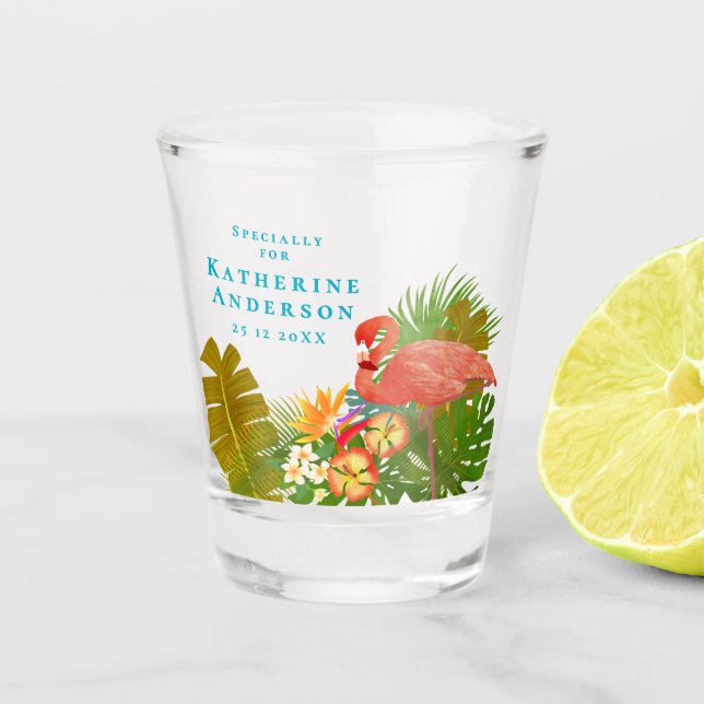 Vaso De Chupito Paraíso de Flamencos (Anverso)