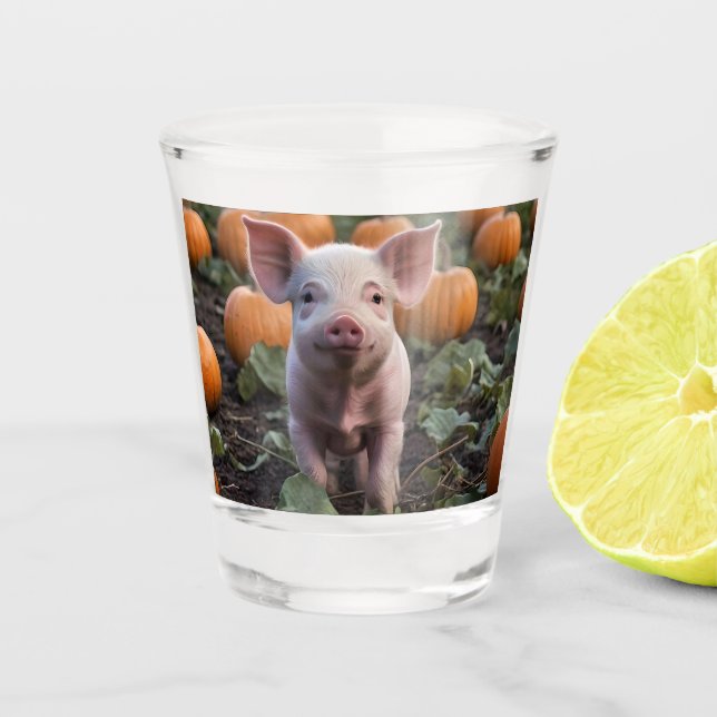 Vaso De Chupito **"Parche de alegría: un Lechón feliz entre calaba (Anverso)