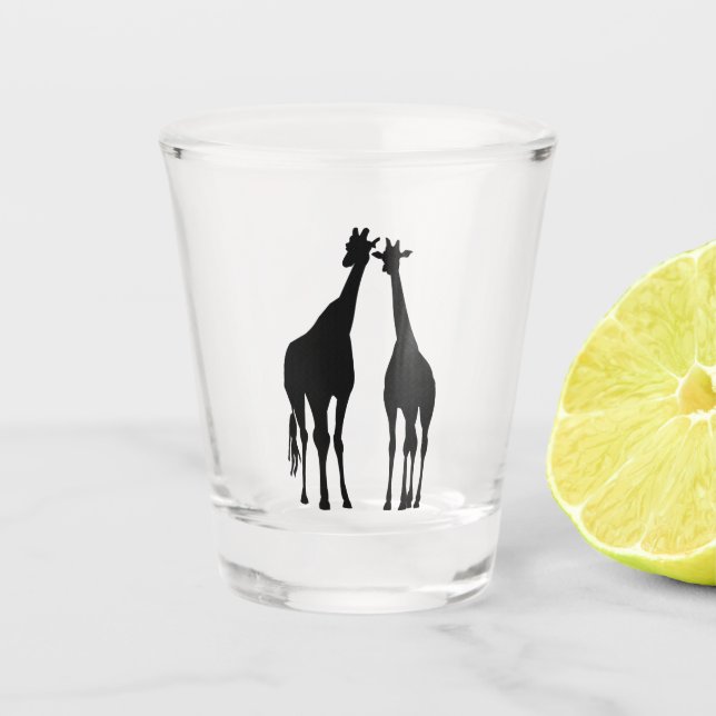 Vaso De Chupito Pareja Giraffe Vidrio de disparo (Anverso)