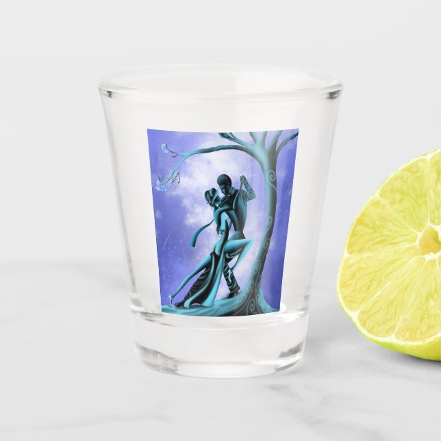 Vaso De Chupito Pareja romántica baila tango (Anverso)