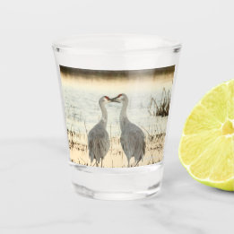 Vaso De Chupito Pareja Sandhill Crane Sunrise