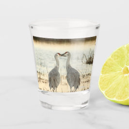 Vaso De Chupito Pareja Sandhill Crane Sunrise