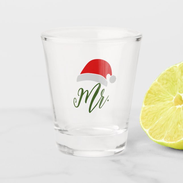 Vaso De Chupito Parejas Navidades masculinas Diseño de sombreros M (Anverso)