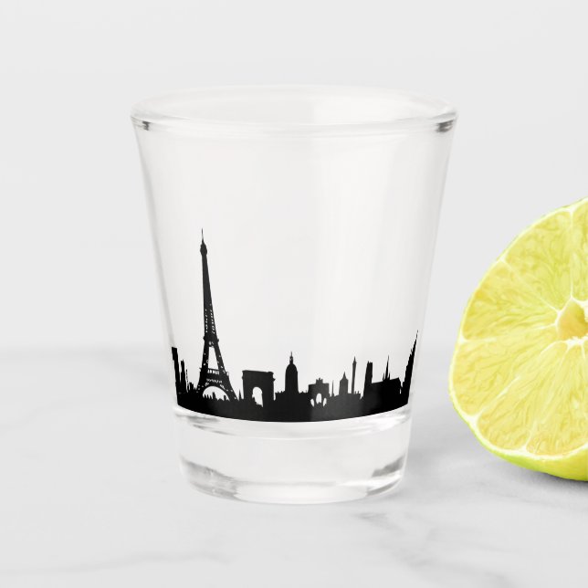 Vaso De Chupito París Francia: Las famosas ciudades de Skyline Sho (Anverso)