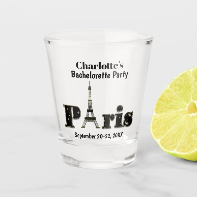 Vaso De Chupito París Francia Torre Eiffel Torre de Bachelorette F (Anverso)