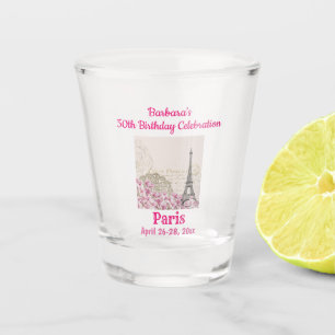 Vaso De Chupito París Francia Viaje de cumpleaños Torre Eiffel Ros