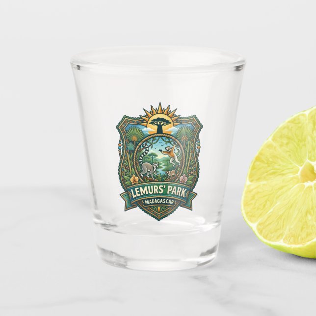 Vaso De Chupito Parque de los lémures Madagascar (Anverso)