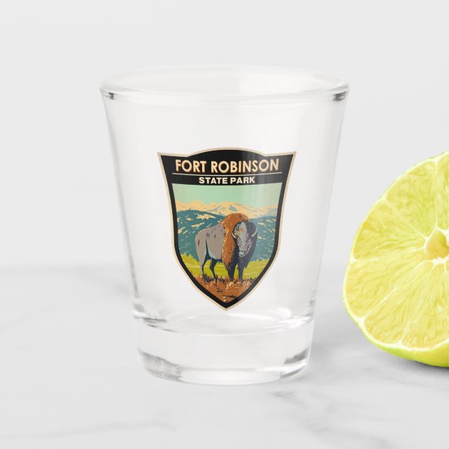 Vaso De Chupito Parque Estatal Fort Robinson Nebraska Badge (Anverso)