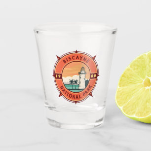 Vaso De Chupito Parque nacional de Biscayne Compass Retro Emblem