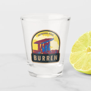 Vaso De Chupito Parque nacional de Burren Irlanda Viaje Art Vintag